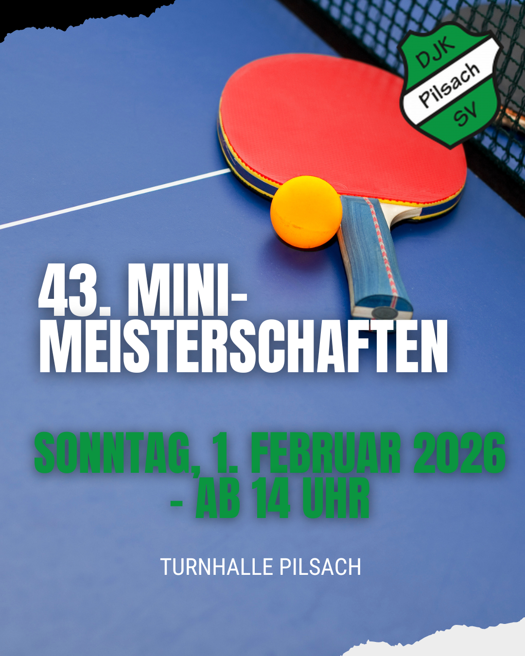 Tischtennis: Mini-Meisterschaften am 1. Februar 2026